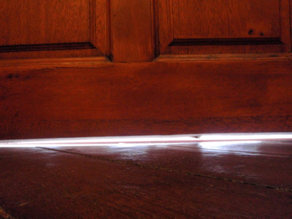 The big gap under the entrance door Angaga Island Resort