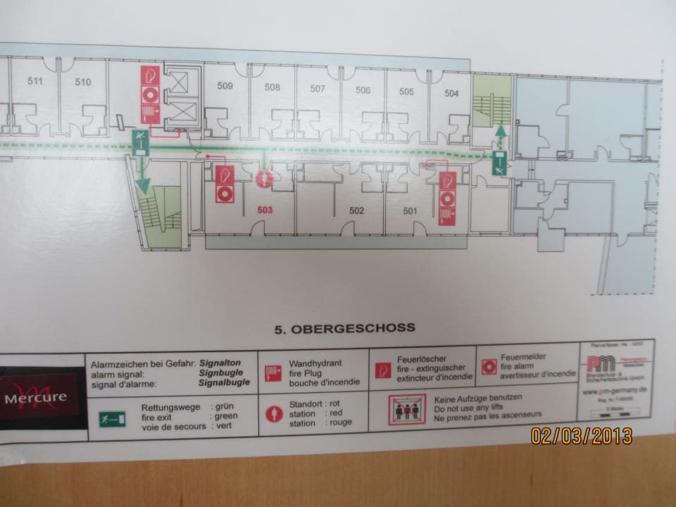 So sieht's aus ... Alarmplan Mercure Hotel Plaza Essen