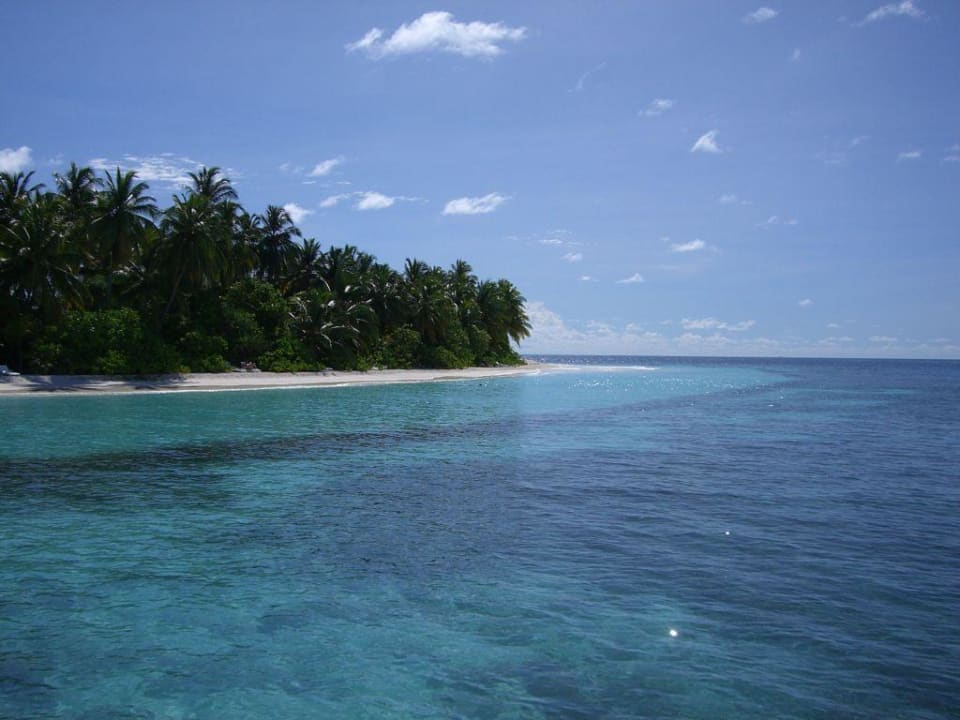 Angaga vom Bootssteg aus Angaga Island Resort