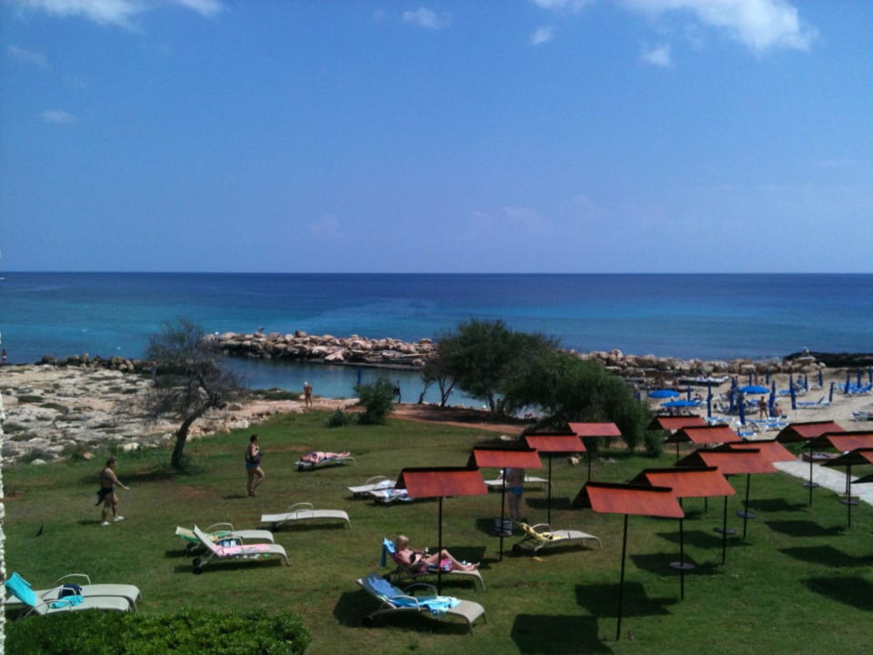 Gartenanlage mit Blick auf den Strand Hotel Mimosa Beach