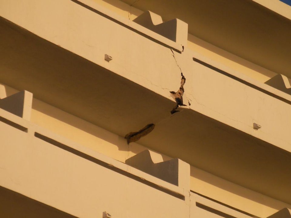 Damage of the balcony TUI BLUE Lindos Bay