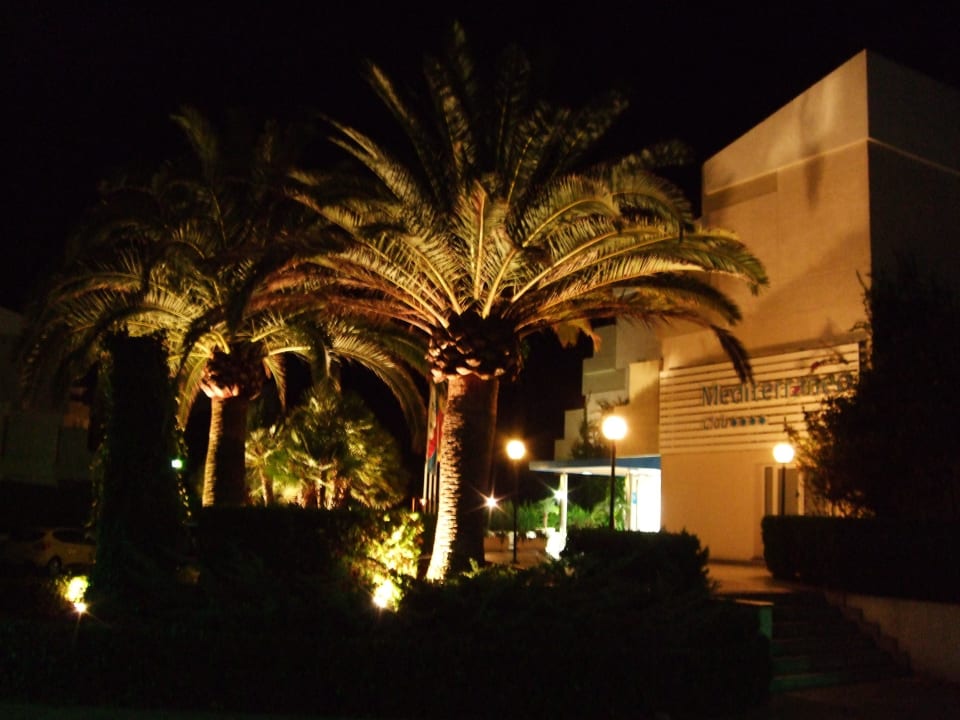 Haupteingang vor Sonnenaufgang Hipotels Mediterraneo Club