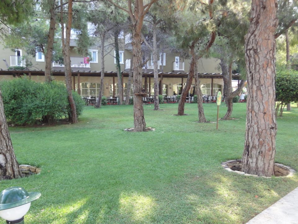 Garten hinter Hauptrestaurant Marvida Family Eco