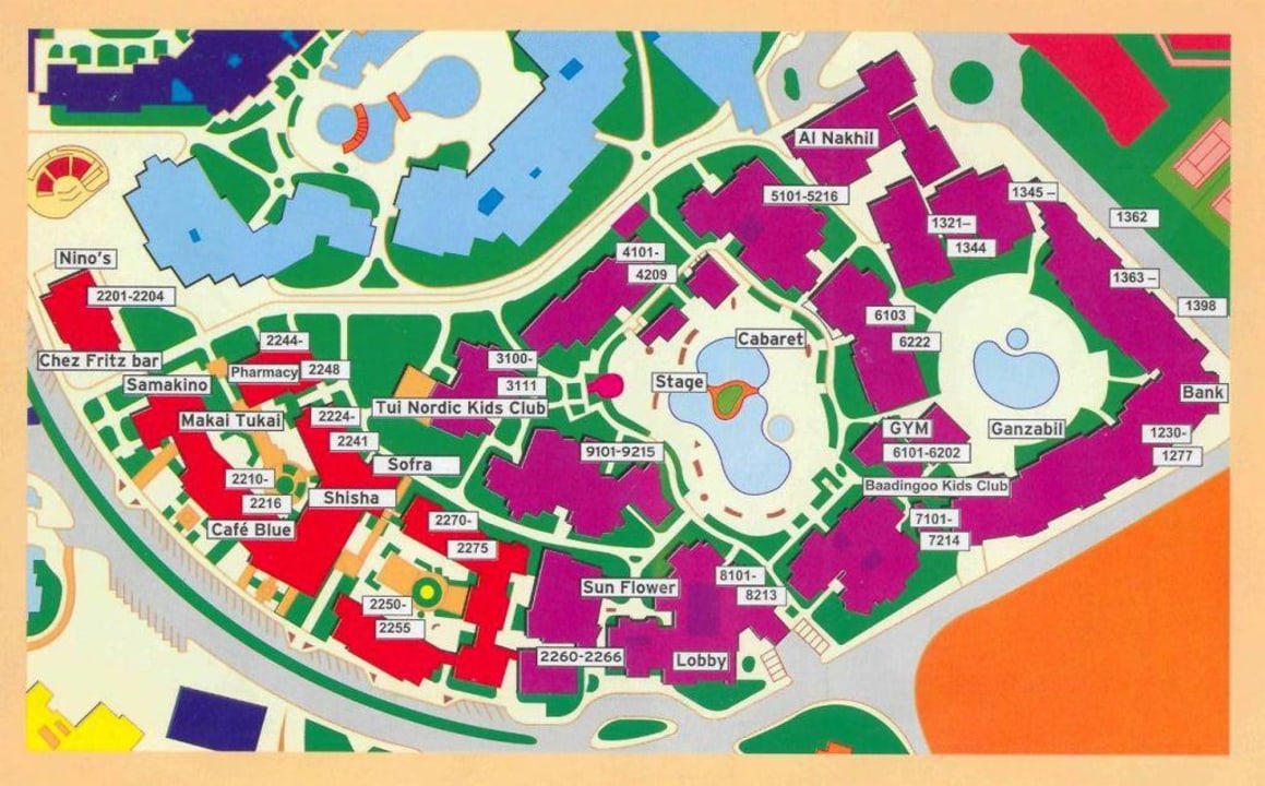 Схема расположения номеров Jaz Makadi Saraya Resort