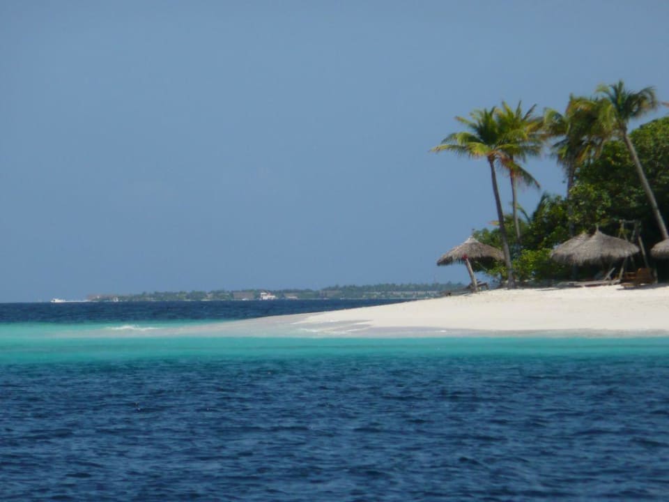 Blick zur Insel vom Boot aus NH Collection Maldives Reethi Resort