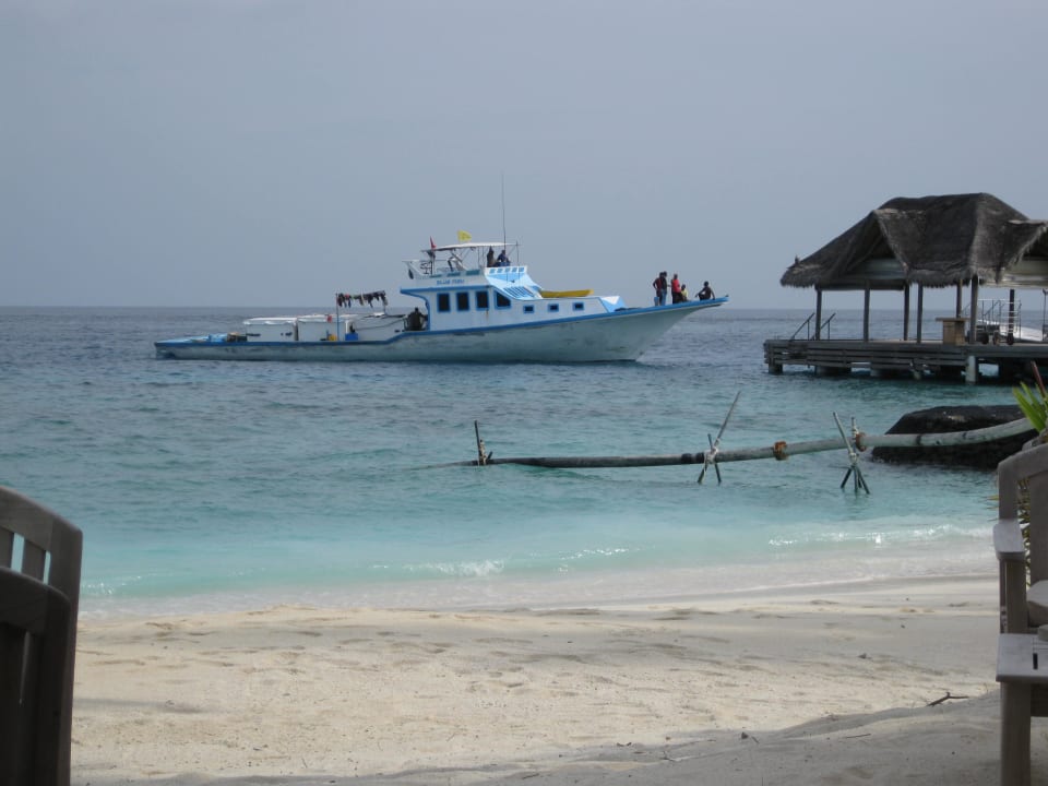Ankunft am Bootssteg von jeglichen Aktivitäten Kuramathi Maldives