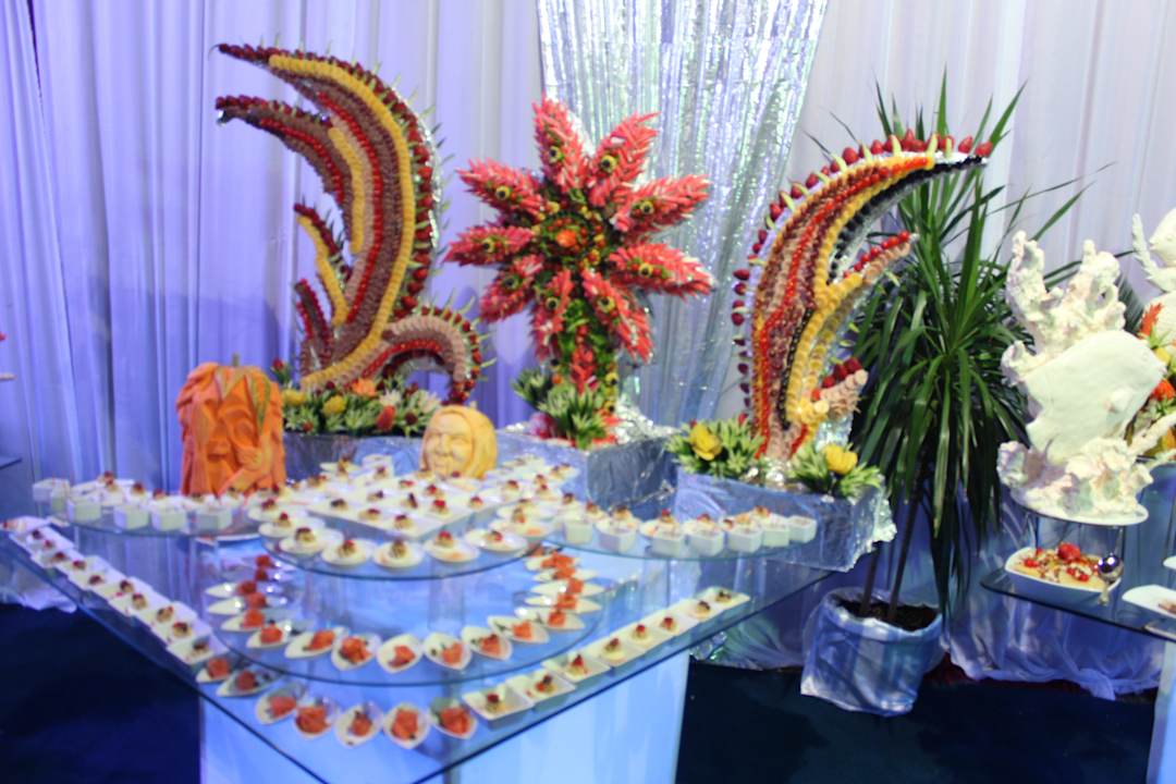 Buffet im Festzelt Heiligabend 2014 Pickalbatros Alf Leila Wa Leila Resort - Neverland Hurghada