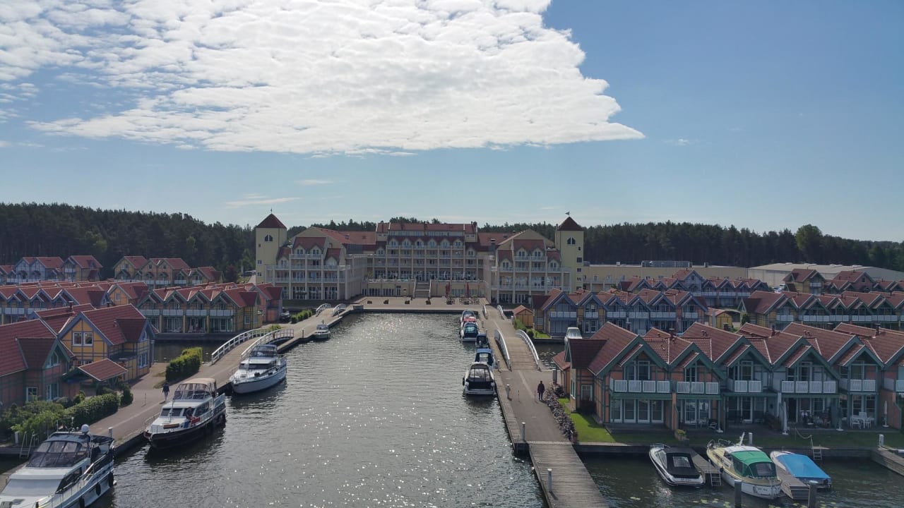 Blick vom Leuchtturm Hafendorf Rheinsberg Ferienhaus Merker S24