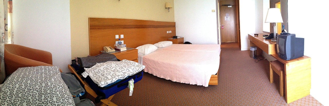 Unser Zimmer als Panoramabild Ibiscus Hotel Rhodos