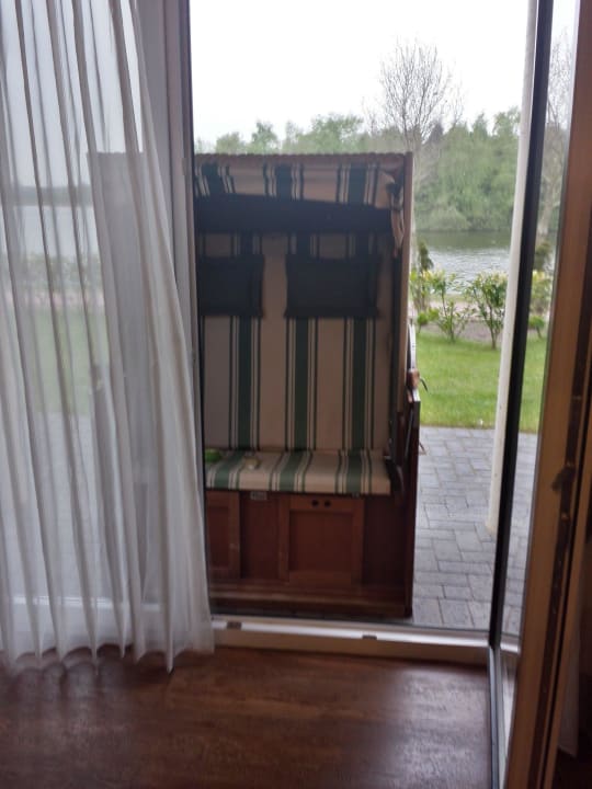 Blick auf den See, mit eigenem Strandkorb Haus am See Haselünne