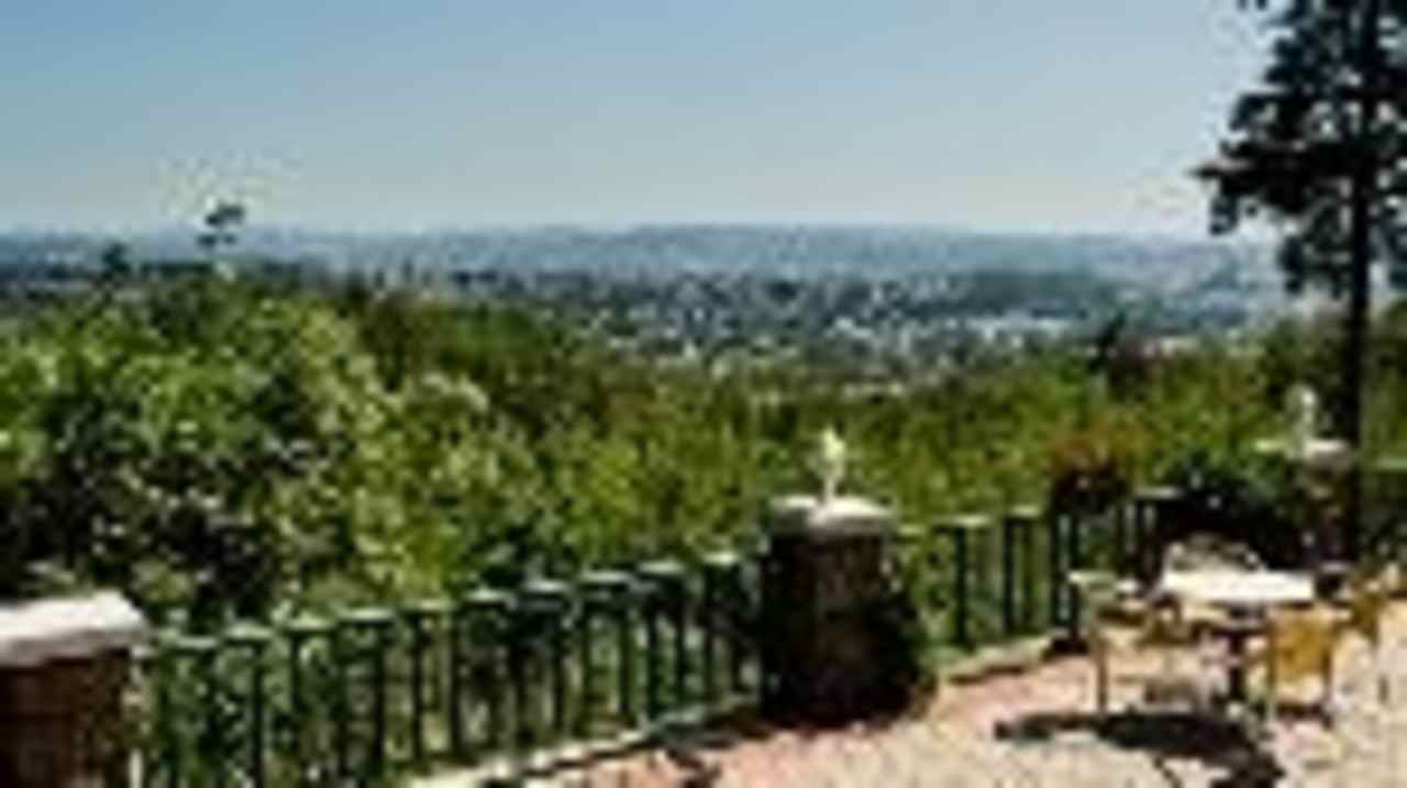 Výhled z letní terasy Hotel Myslivna