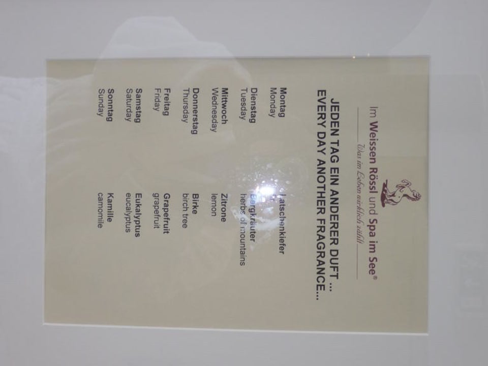 Aufgussplan - Sauna Romantik Hotel Im Weissen Rössl