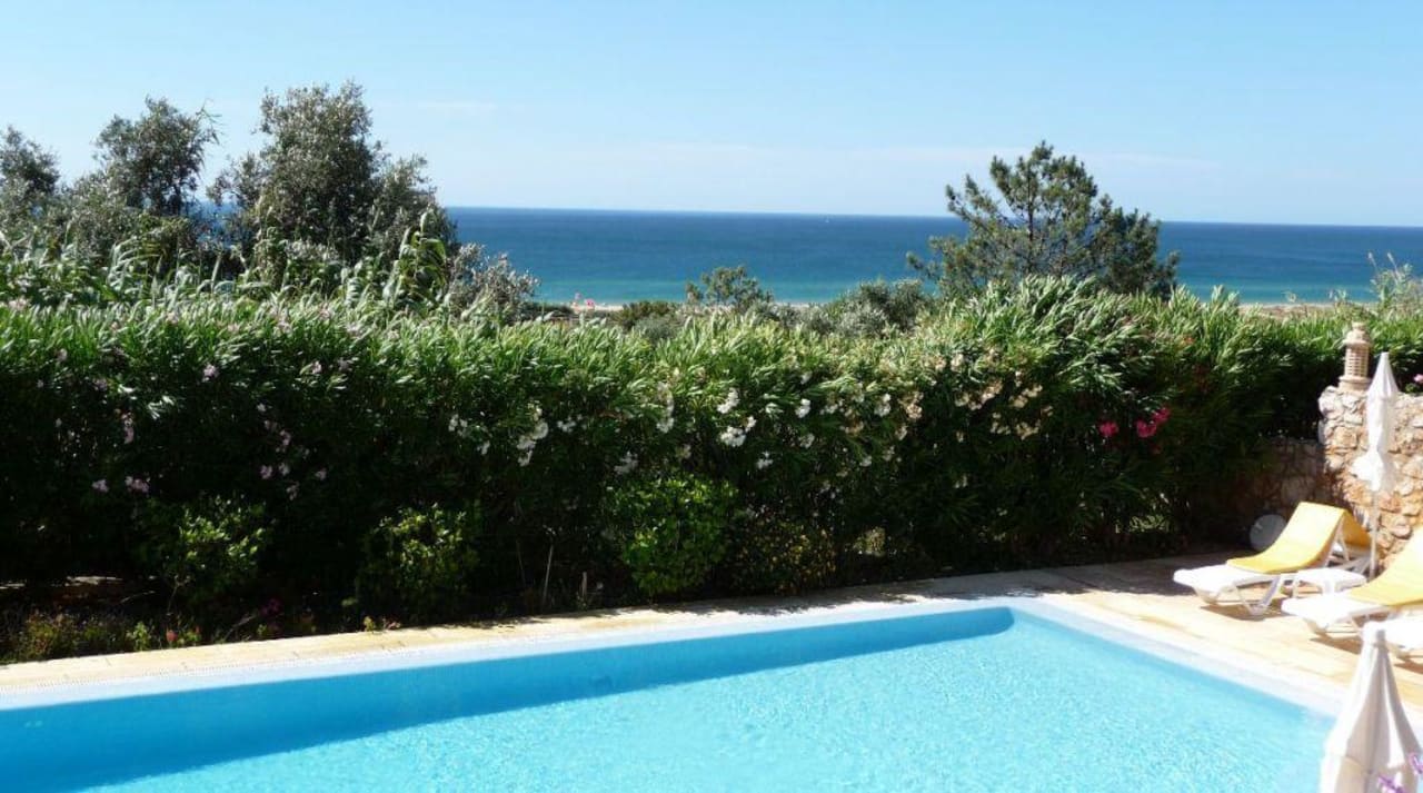 Blick vom Pool auf das Meer Apartments Buganvilia