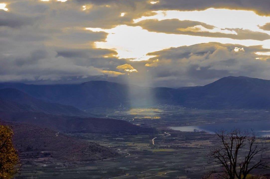 Before the rain magic moment with clouds and sun Hotel Loggas