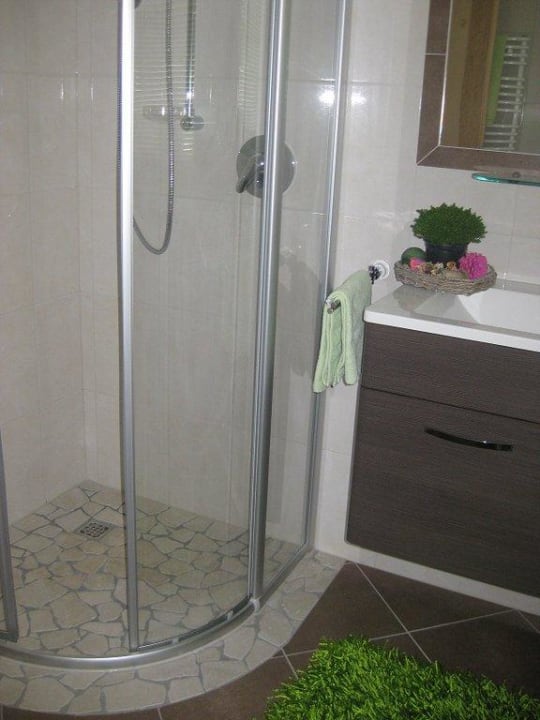 Badezimmer mit Dusche Apartment Familie Larch