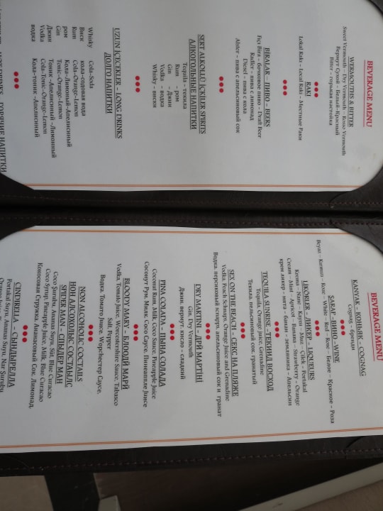 Menu Karmir Resort & Spa