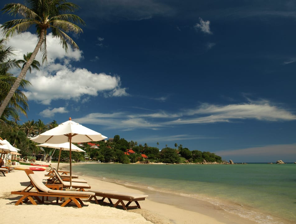 Ausblick nach links vom Hotelstrand aus Renaissance Koh Samui Resort & Spa