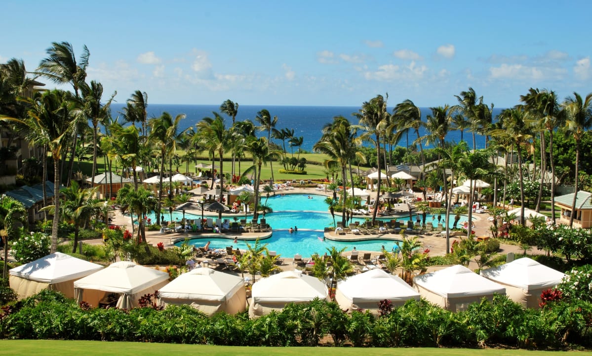 Blick von der Rezeption ins Hotel Hotel The Ritz-Carlton Kapalua