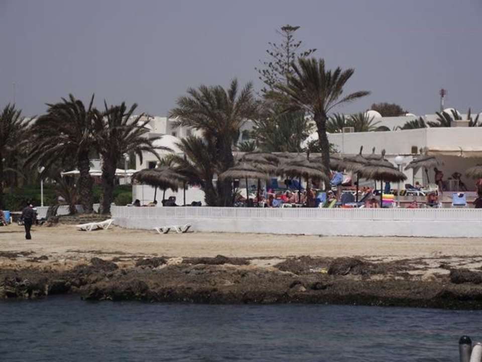 Blick vom Steg - Seegras überall Hotel El Mouradi Djerba Menzel
