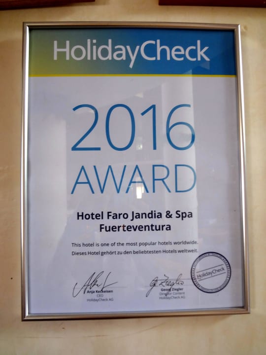 Verdiente Auszeichnung MUR Hotel Faro Jandia & Spa Fuerteventura