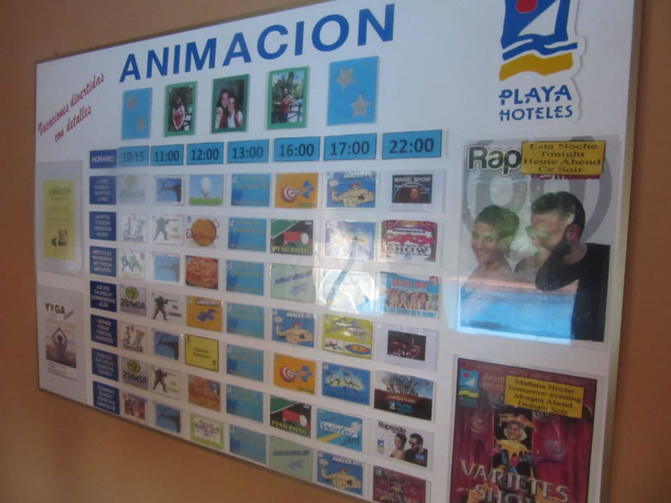 Animationstafel Playacálida Hotel