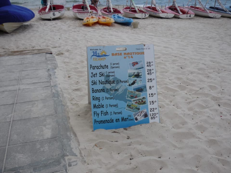 Wassersport Preistafel El Mouradi Club Kantaoui