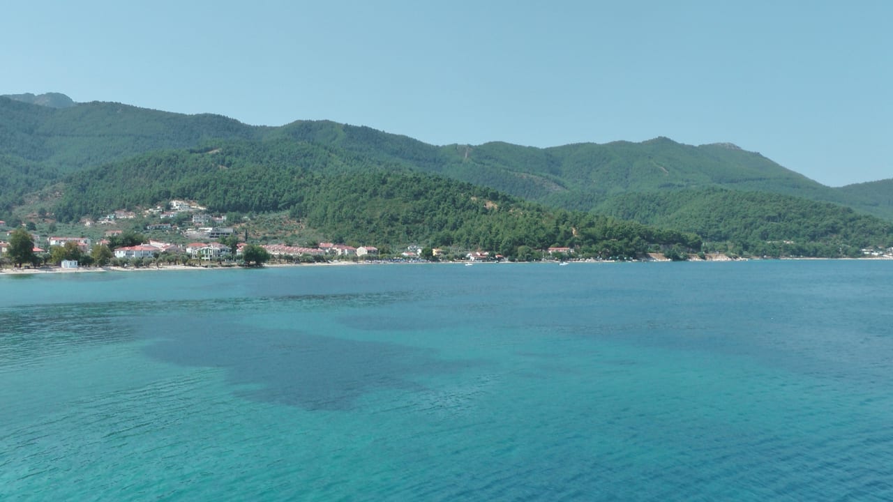Blick vom Strand Hotel Makryammos Bungalows