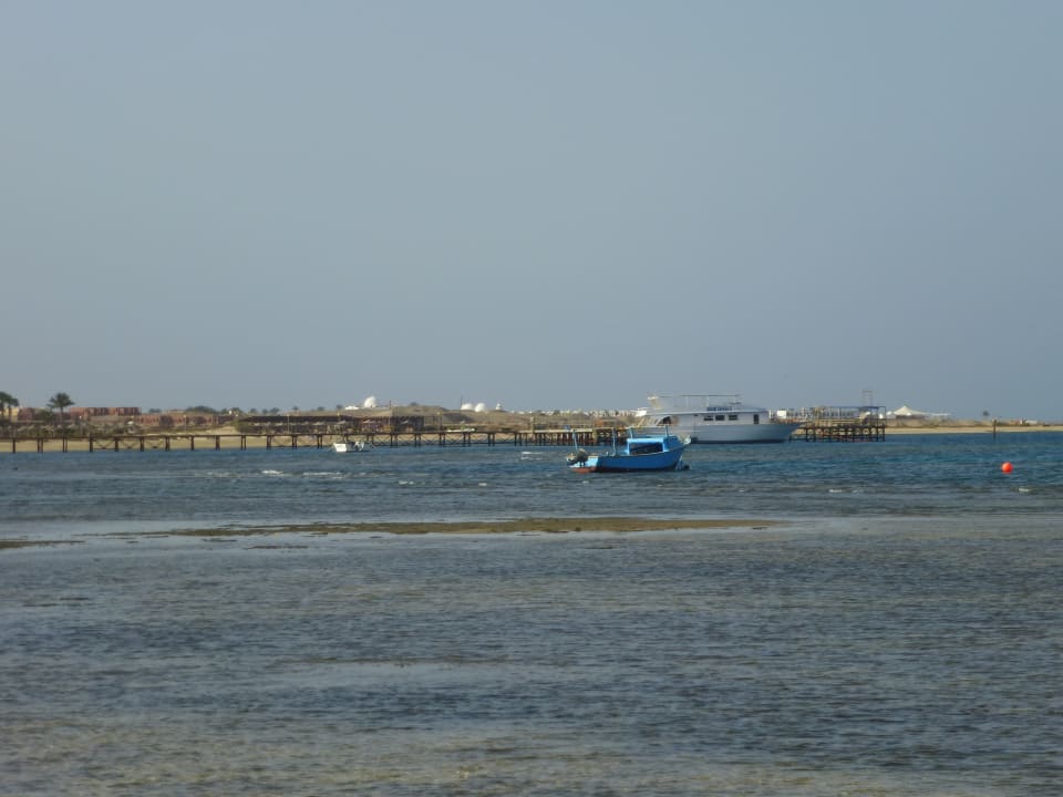 Blick zum Steg - dahinter Shams Alam Hotel Shams Alam Beach Resort