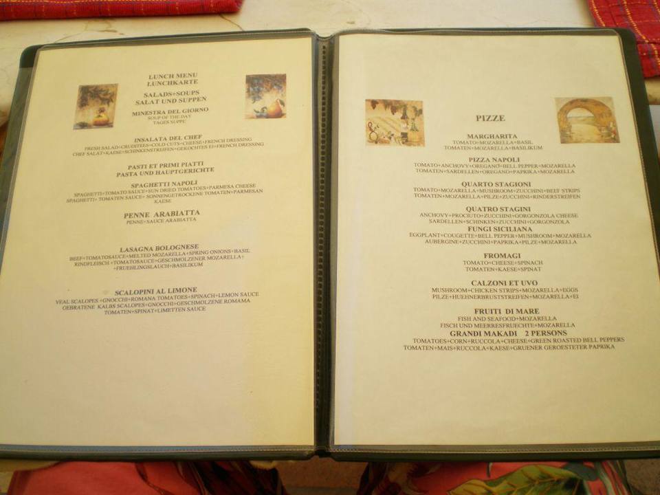 Speisekarte Grand Makadi