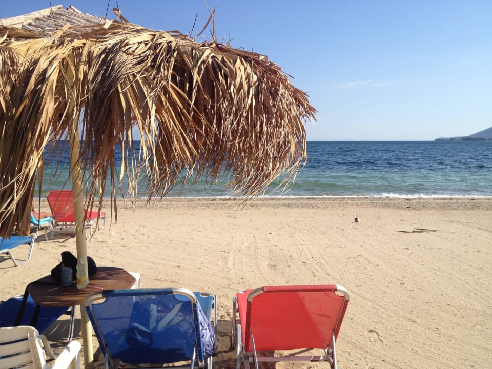 Sonnenschirm und Liegen Hotel Artemis