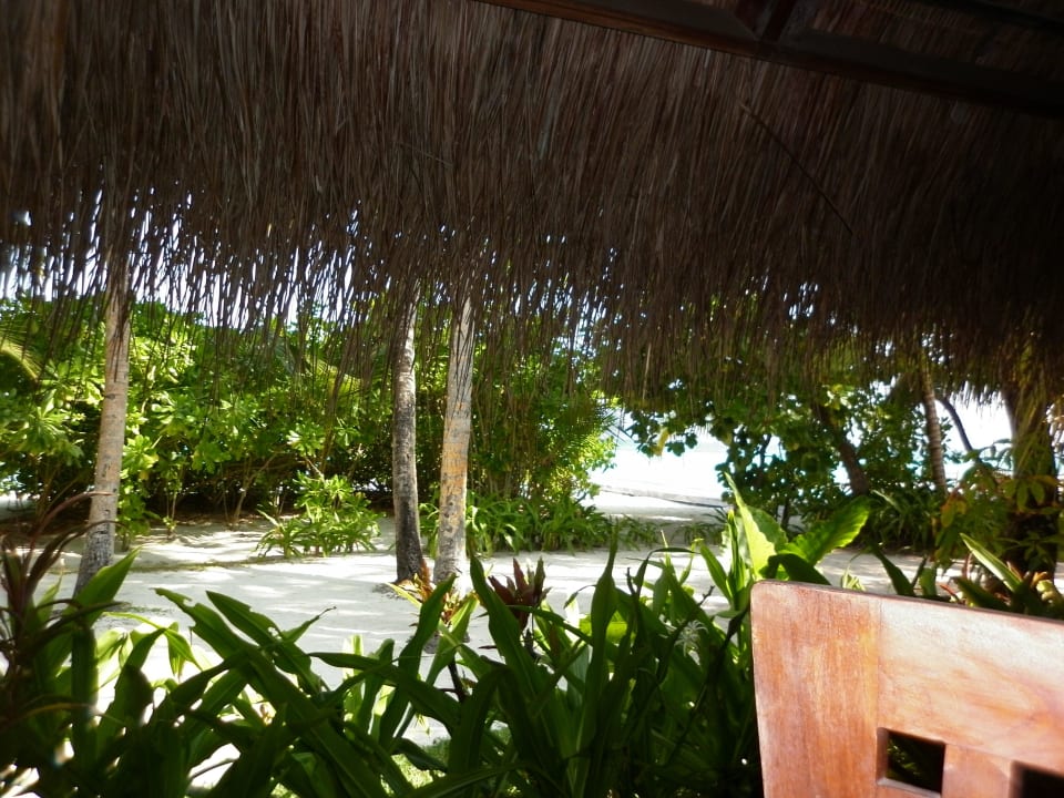 Blick von unserem zugewiesenen Essplatz Kuramathi Maldives
