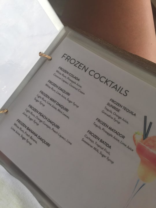 Cocktailkarte Diamonds Thudufushi