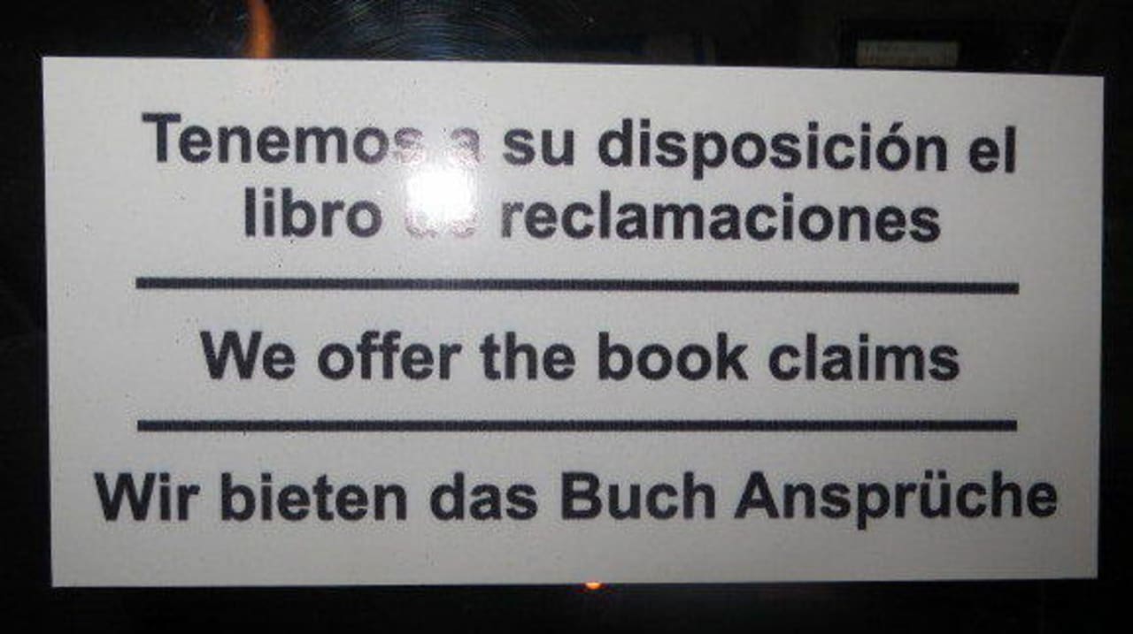 Quizz: Hinweistafel im Shuttlebus des Hotels BLUESEA Costa Jardin Spa