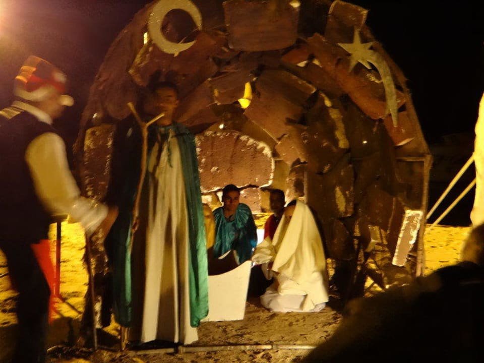 Weihnachten 2013 lebende Krippe am Strand Menaville Safaga