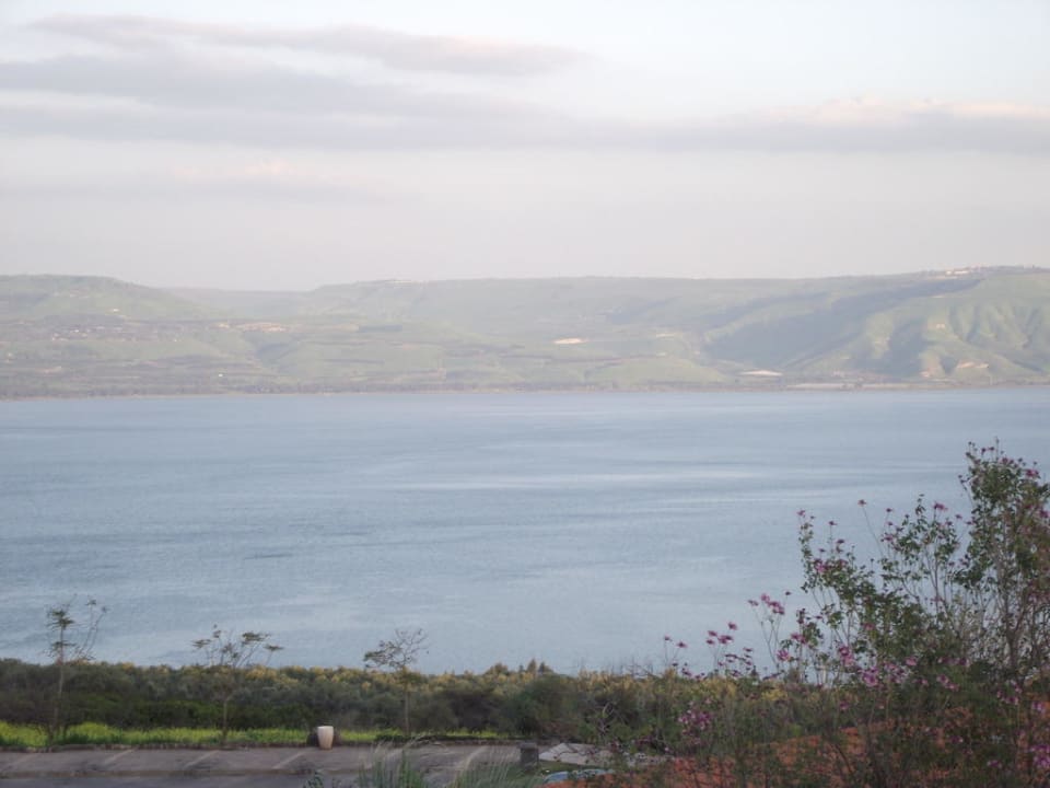 Blick aus dem Zimmer zum See Genezareth Hotel A.N.S.M.I. Mount of Beatitudes