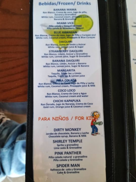 Cocktailkarte Ocean Blue & Sand