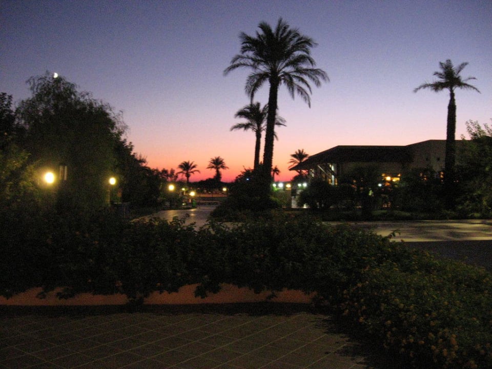 Abendstimmung in den Hotelgärten TUI KIDS CLUB Felicia Village