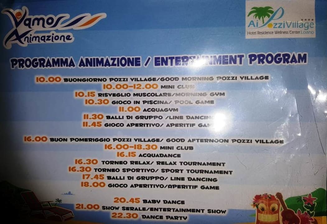 20:45 Uhr fängt erst der Baby Dance an ! Ai Pozzi Village Hotel & Resort