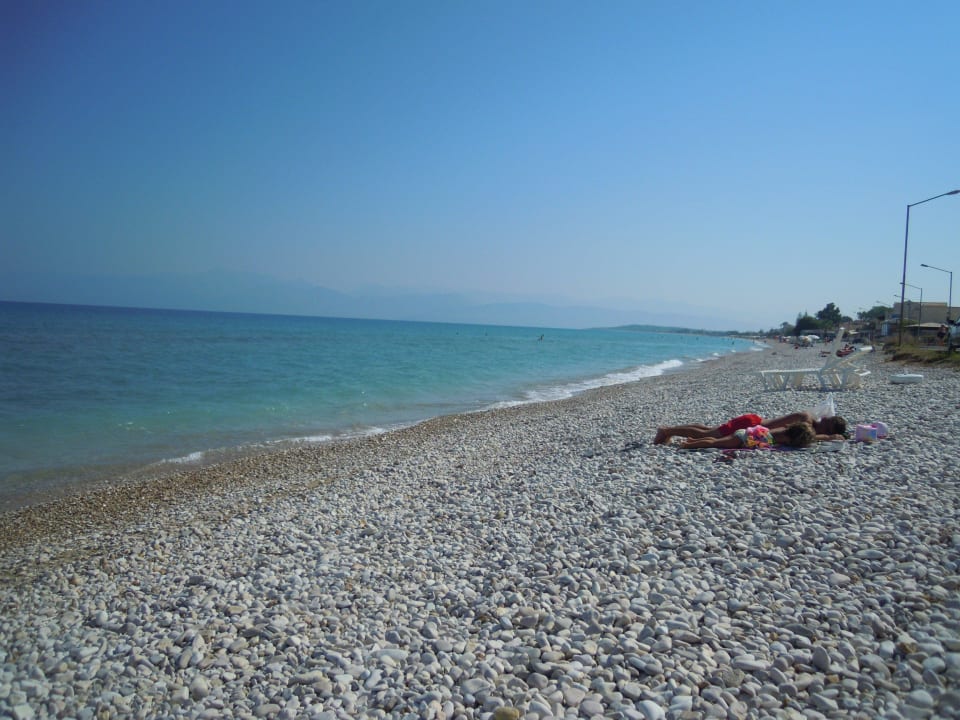 Blick nach rechts Hotel Kormoranos Beach