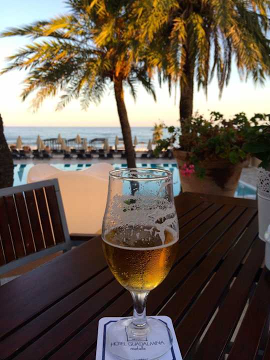 Blick von der Terrasse über den Pool auf das Meer Hotel Guadalmina, managed by Barceló