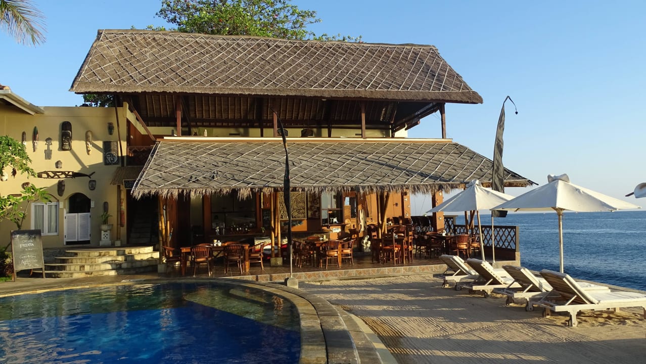 Blick auf das Restaurant Hotel Tauch Terminal Resort Tulamben