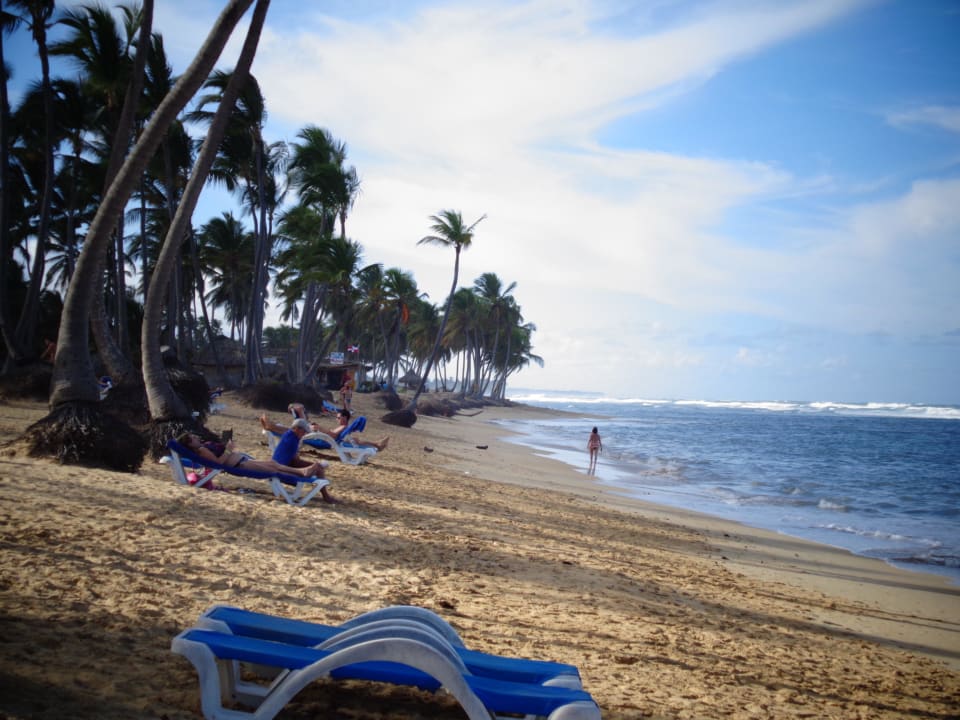 Strand auf der linken Seite der Hotelanlage! Grand Sirenis Punta Cana Resort & Aquagames