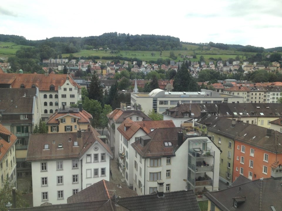 Ausblick Business Class Eck-Zimmer Nr. 809 Radisson Blu Hotel, St. Gallen