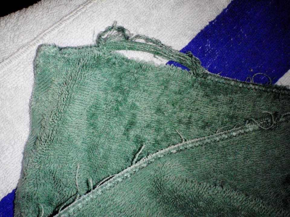 The tears in the towels. Angaga Island Resort