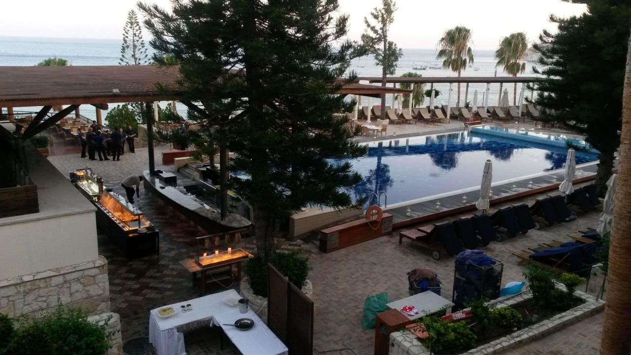 Blick von unserem Studio aufs Pool/Meer Columbia Beach Resort