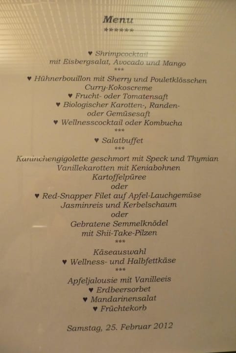 Menü Belvedere Swiss Quality Hotel