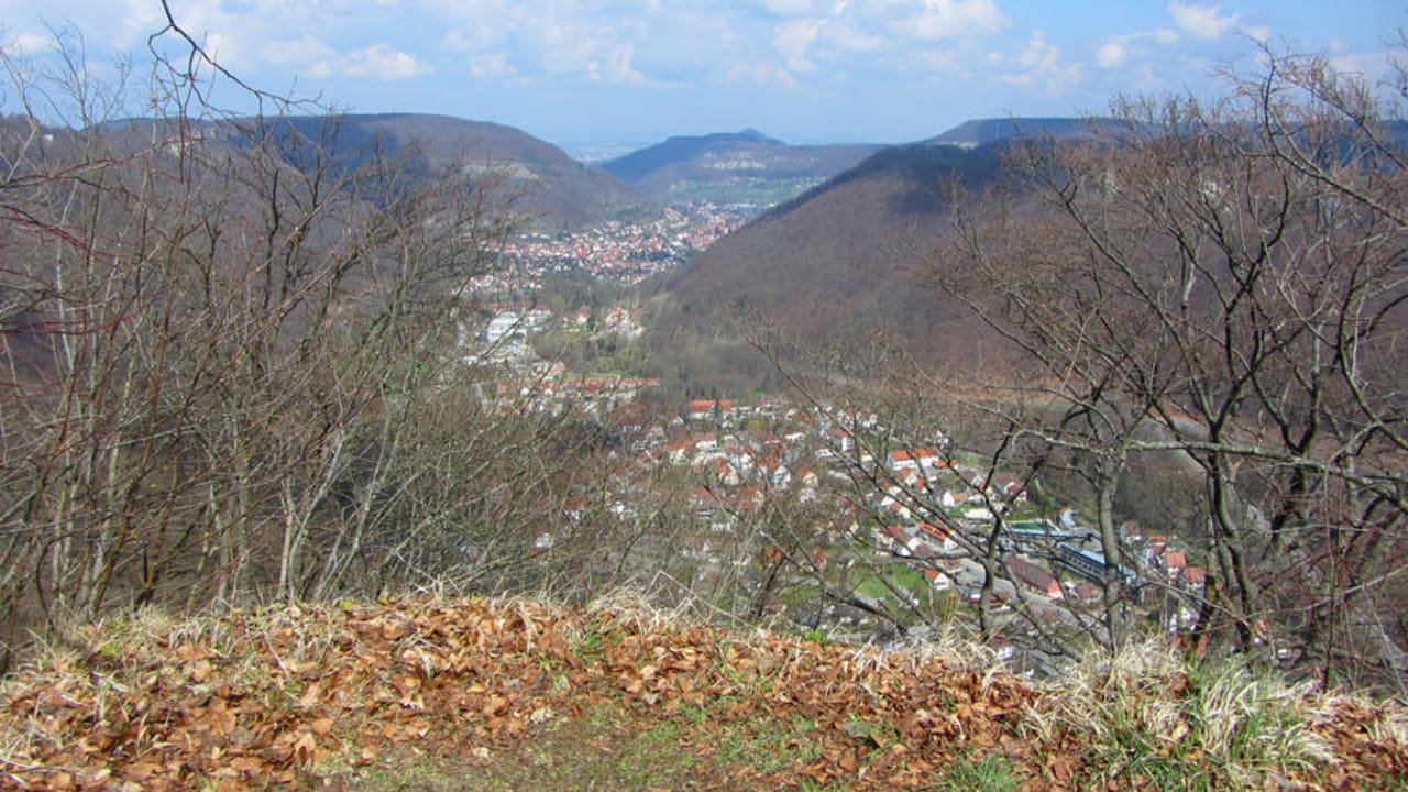 Blick vom Schloss ins Tal Hotel Forellenhof Rössle