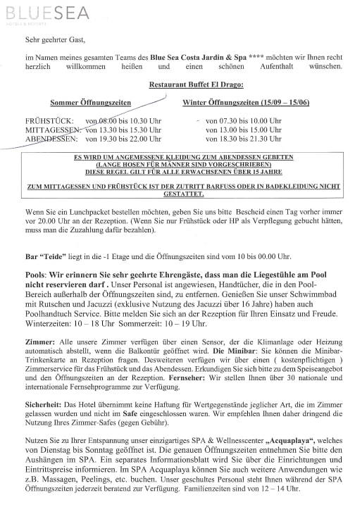 Lobby BLUESEA Costa Jardin Spa