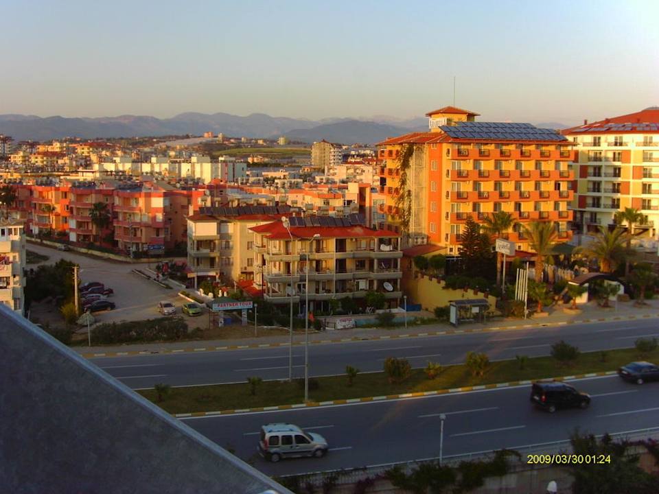 Blick vom 6. Stock Aska Hotel Just in Beach