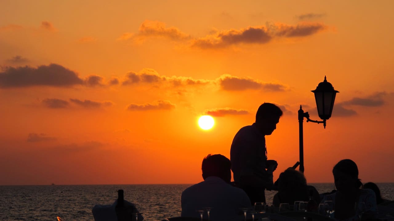Strandrestaurand Sonnenuntergang Ali Bey Club